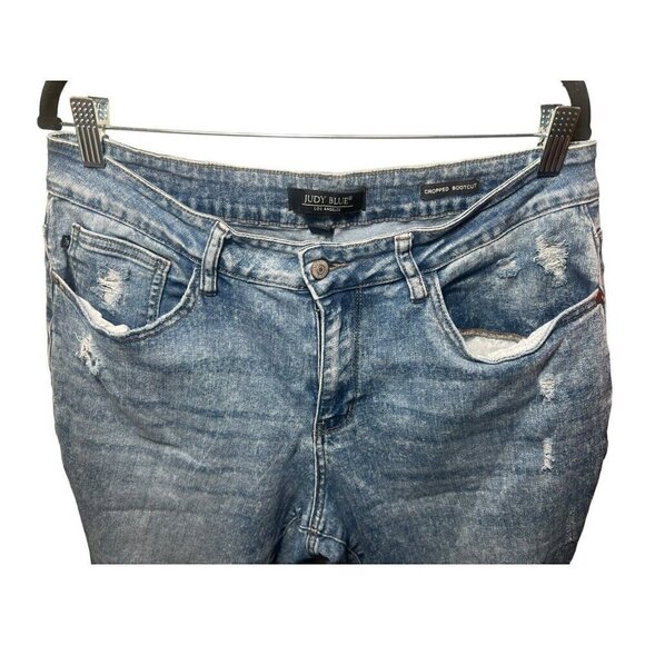 Judy Blue Cropped Bootcut Jeans 16w Style Jb88518 Distressed - Picture 6 of 10